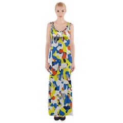 Pop Art Camouflage 2 Thigh Split Maxi Dress