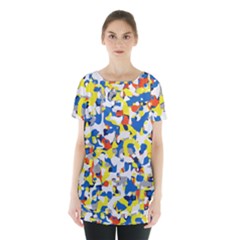 Pop Art Camouflage 2 Skirt Hem Sports Top