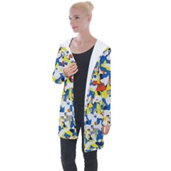 Pop Art Camouflage 2 Longline Hooded Cardigan by impacteesstreetweareight