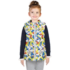 Pop Art Camouflage 2 Kids  Hooded Puffer Vest