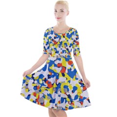 Pop Art Camouflage 2 Quarter Sleeve A-line Dress