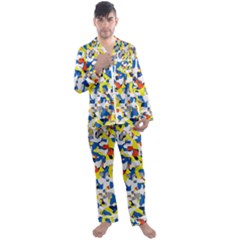 Pop Art Camouflage 2 Men s Satin Pajamas Long Pants Set