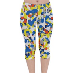 Pop Art Camouflage 2 Velvet Capri Leggings 