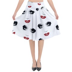 Bianca Del Rio Pattern Flared Midi Skirt by Valentinaart