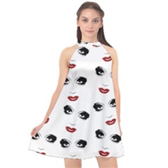 Bianca Del Rio Pattern Halter Neckline Chiffon Dress  by Valentinaart