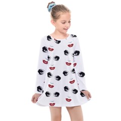 Bianca Del Rio Pattern Kids  Long Sleeve Dress by Valentinaart