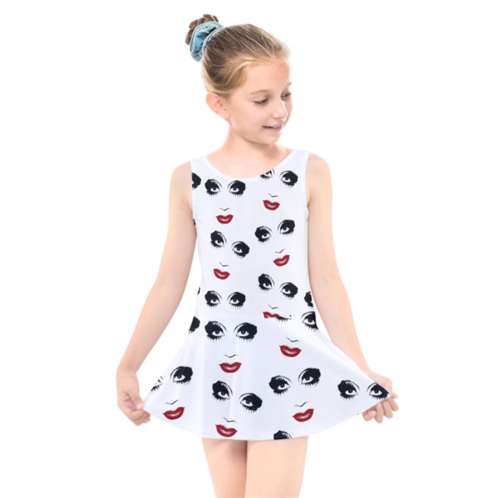 Bianca Del Rio pattern Kids  Skater Dress Swimsuit