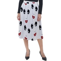 Bianca Del Rio Pattern Classic Velour Midi Skirt  by Valentinaart