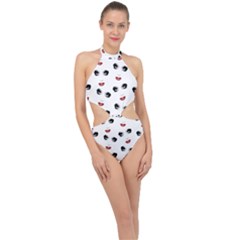 Bianca Del Rio Pattern Halter Side Cut Swimsuit by Valentinaart