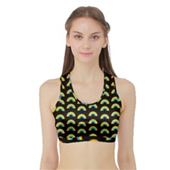 Pride Rainbow Flag Pattern Sports Bra With Border by Valentinaart