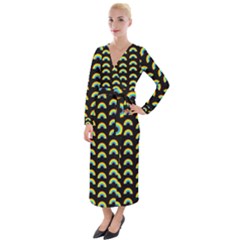 Pride Rainbow Flag Pattern Velvet Maxi Wrap Dress by Valentinaart