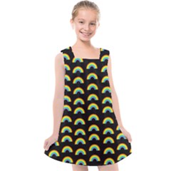 Pride Rainbow Flag Pattern Kids  Cross Back Dress by Valentinaart