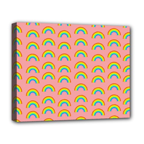 Pride Rainbow Flag Pattern Deluxe Canvas 20  X 16  (stretched)