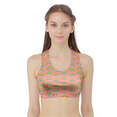 Pride Rainbow Flag Pattern Sports Bra With Border by Valentinaart