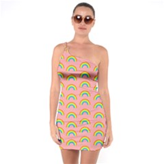 Pride Rainbow Flag Pattern One Soulder Bodycon Dress by Valentinaart