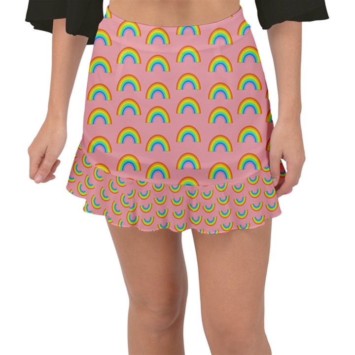 Pride rainbow flag pattern Fishtail Mini Chiffon Skirt