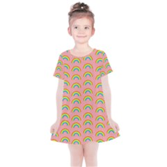 Pride Rainbow Flag Pattern Kids  Simple Cotton Dress by Valentinaart