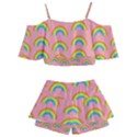 Pride rainbow flag pattern Kids  Off Shoulder Skirt Bikini View2