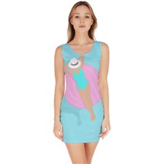 Lady In The Pool Bodycon Dress by Valentinaart