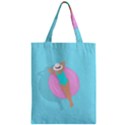 Lady in the pool Zipper Classic Tote Bag View1