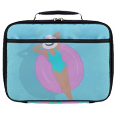 Lady In The Pool Full Print Lunch Bag by Valentinaart