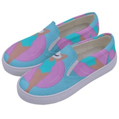 Lady In The Pool Kids  Canvas Slip Ons by Valentinaart