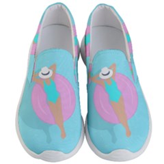 Lady In The Pool Men s Lightweight Slip Ons by Valentinaart