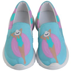 Lady In The Pool Kids  Lightweight Slip Ons by Valentinaart