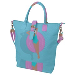 Lady In The Pool Buckle Top Tote Bag by Valentinaart