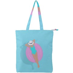 Lady In The Pool Double Zip Up Tote Bag by Valentinaart