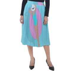 Lady In The Pool Classic Velour Midi Skirt  by Valentinaart