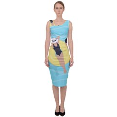 Lady In The Pool Sleeveless Pencil Dress by Valentinaart