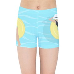 Lady In The Pool Kids  Sports Shorts by Valentinaart