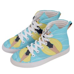 Lady In The Pool Men s Hi-top Skate Sneakers by Valentinaart