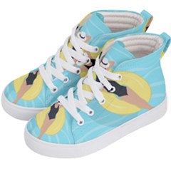 Lady In The Pool Kids  Hi-top Skate Sneakers by Valentinaart