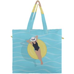 Lady In The Pool Canvas Travel Bag by Valentinaart