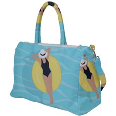 Lady In The Pool Duffel Travel Bag by Valentinaart