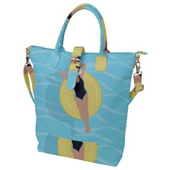 Lady In The Pool Buckle Top Tote Bag by Valentinaart