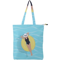 Lady In The Pool Double Zip Up Tote Bag by Valentinaart