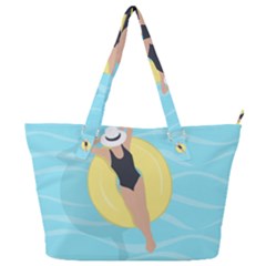 Lady In The Pool Full Print Shoulder Bag by Valentinaart