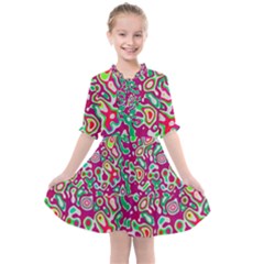 Red Green Spots                       Kids  All Frills Chiffon Dress