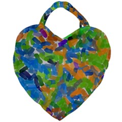 Paint Brushes On A White Background                           Giant Heart Shaped Tote by LalyLauraFLM