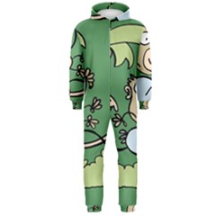 Ostrich Jungle Monkey Plants Hooded Jumpsuit (men)  by Bajindul