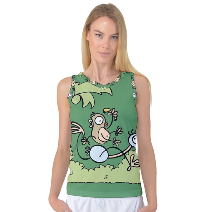 Ostrich Jungle Monkey Plants Women s Basketball Tank Top