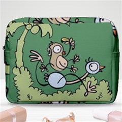 Ostrich Jungle Monkey Plants Make Up Pouch (large) by Bajindul