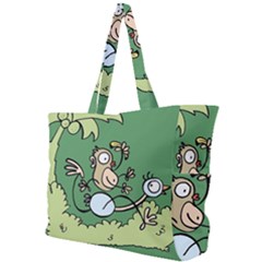 Ostrich Jungle Monkey Plants Simple Shoulder Bag by Bajindul