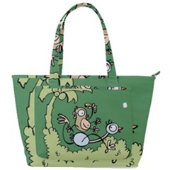 Ostrich Jungle Monkey Plants Back Pocket Shoulder Bag 