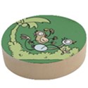 Ostrich Jungle Monkey Plants Wooden Bottle Opener (Round) View1