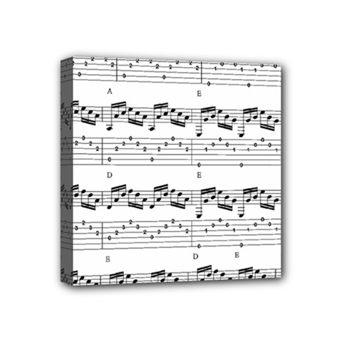 Notes Lines Music Mini Canvas 4  X 4  (stretched) by Mariart