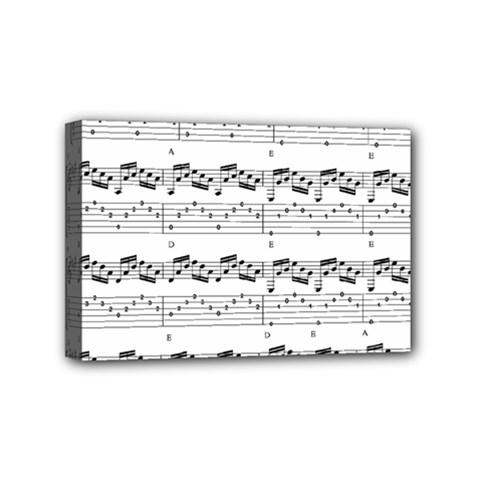 Notes Lines Music Mini Canvas 6  X 4  (stretched) by Mariart